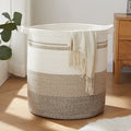 OIAHOMY Laundry Hamper 80L Woven Cotton Rope Basket with Handles for Clothes Toys Blankets Storage